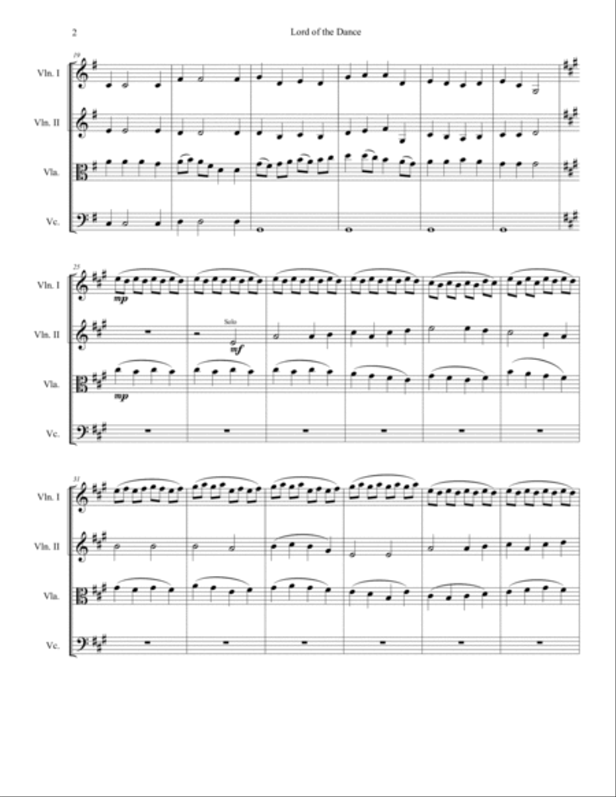 Lord of the Dance String Quartet scores gallery preview page 2