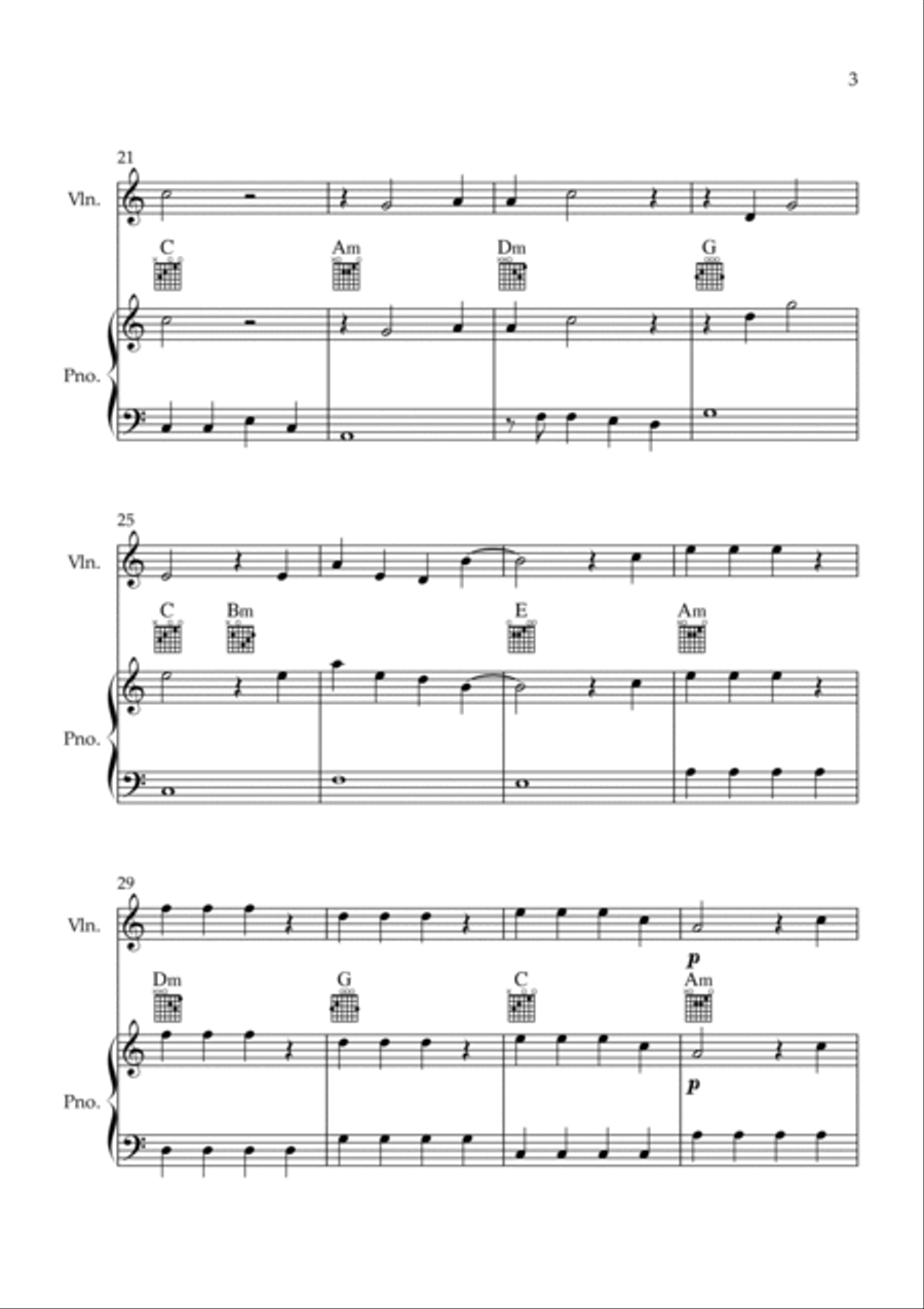 Flowers Violin Solo scores gallery preview page 3