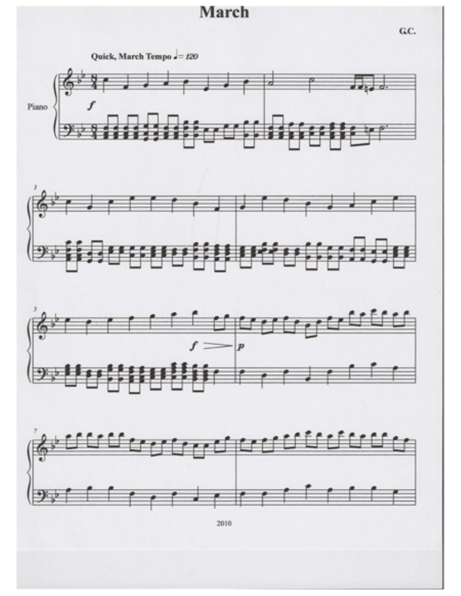 March March Piano Solo scores gallery preview page 1