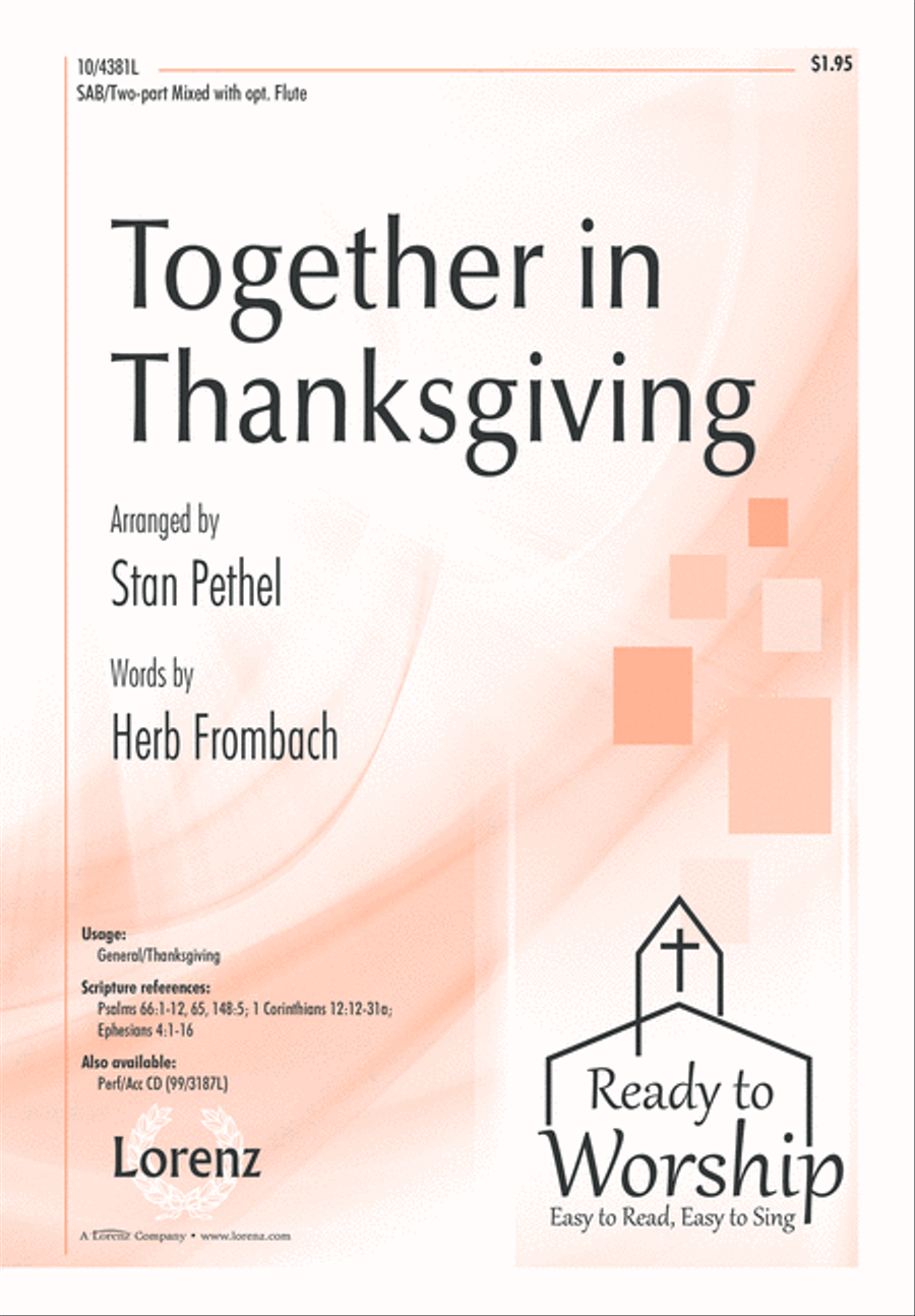 Together in Thanksgiving Together in Thanksgiving 3-Part scores gallery preview page 1