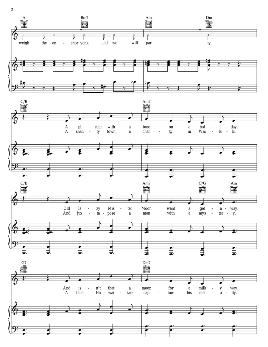 On A Holiday Piano, Vocal, Guitar scores gallery preview page 2