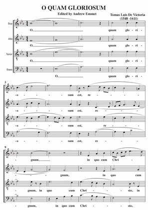 O Quam Gloriosum A Cappella SATB