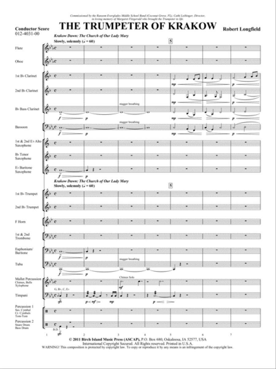 The Trumpeter of Krakow Concert Band scores gallery preview page 2