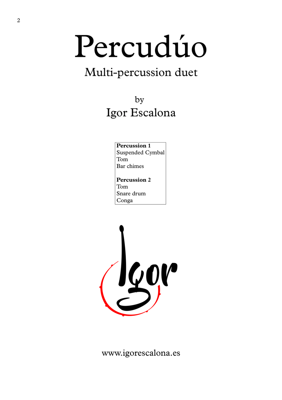 Percuduo - Multi-percussion duet Large Ensemble scores gallery preview page 2