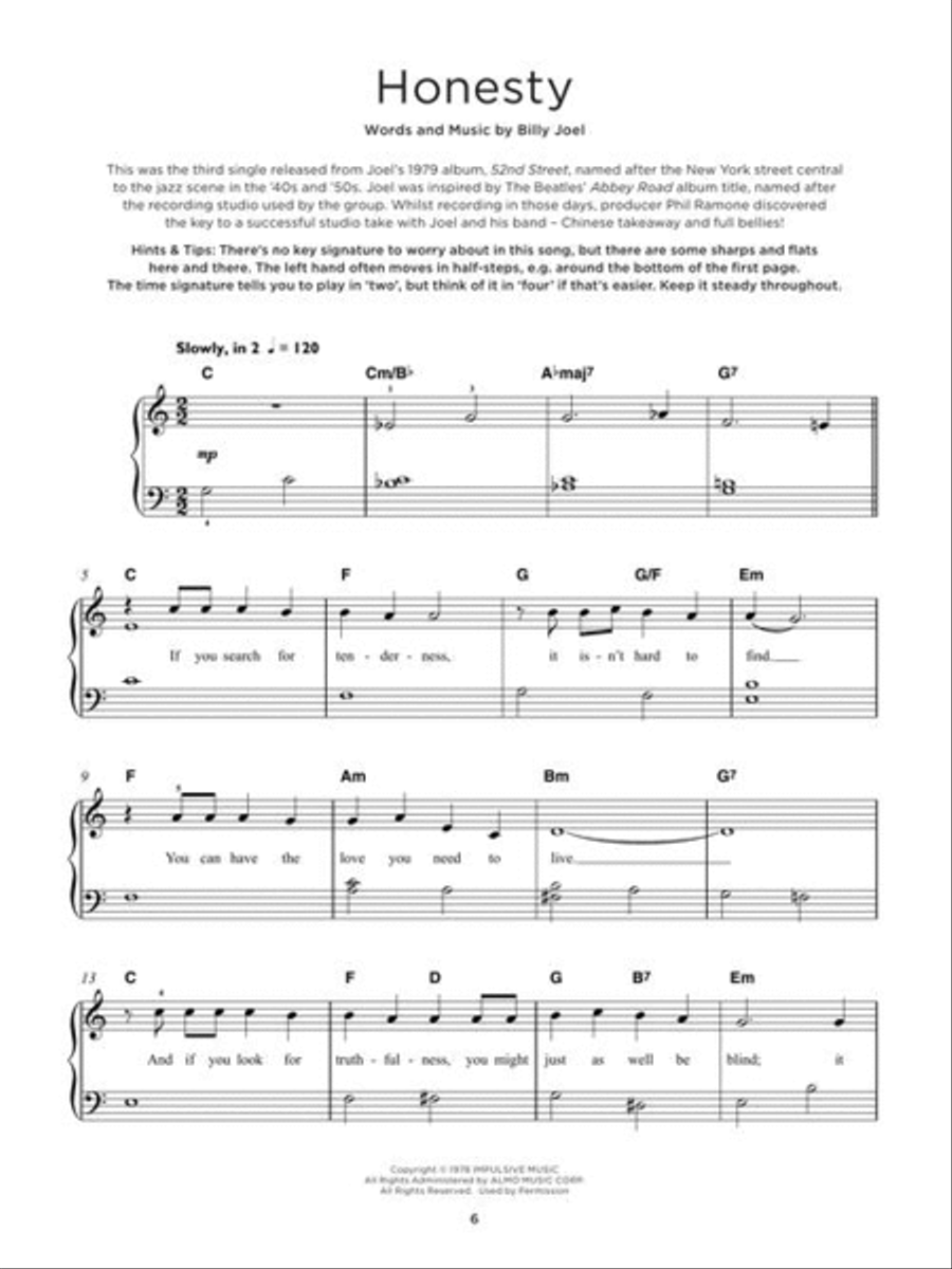 Really Easy Piano: Billy Joel Easy Piano scores gallery preview page 4