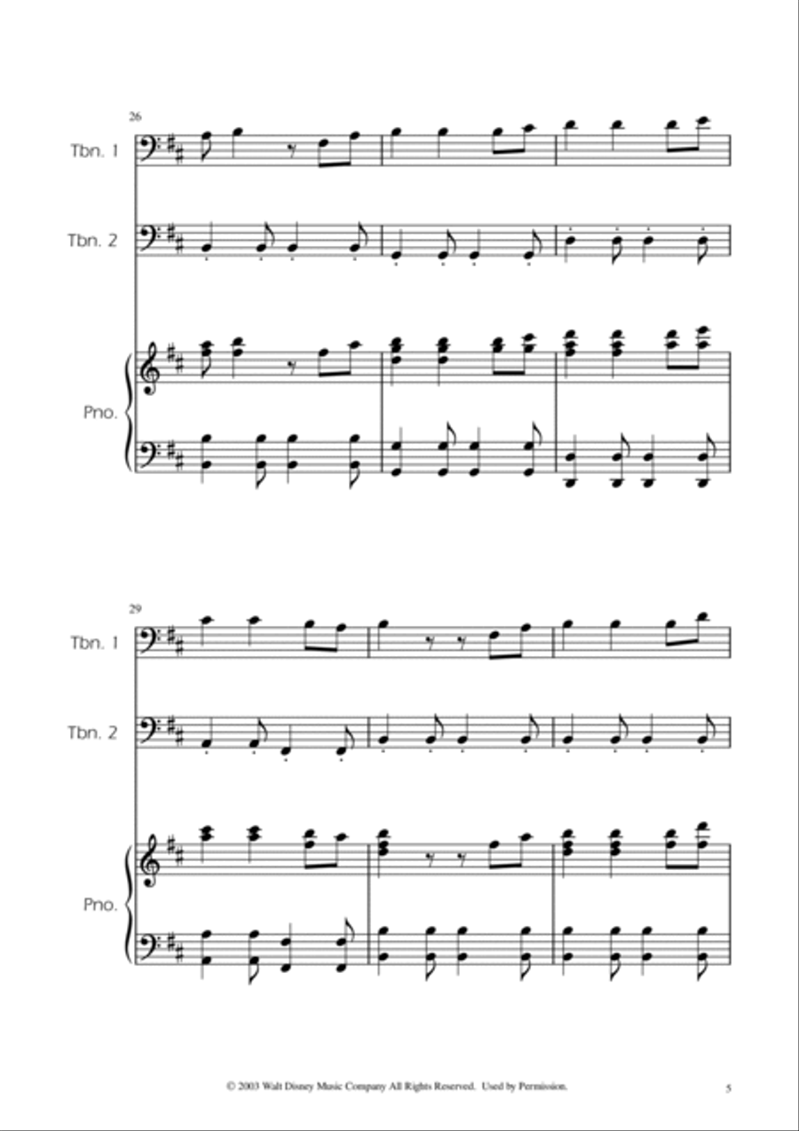 He's A Pirate He's A Pirate Trombone Duet scores gallery preview page 5