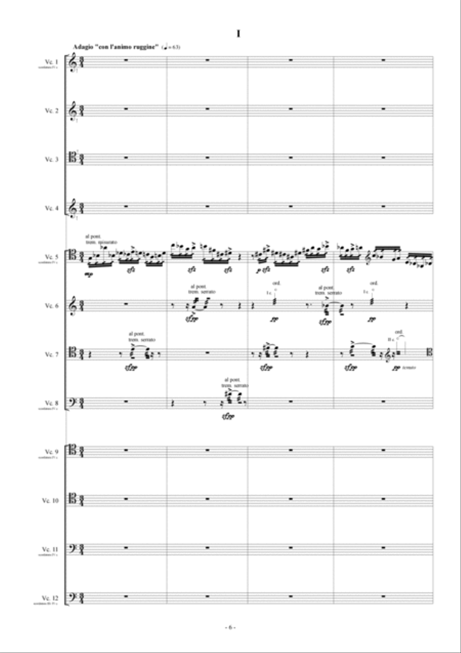 Umberto Pedraglio: TRIO! (ES 994) per 12 violoncelli String Orchestra scores gallery preview page 4