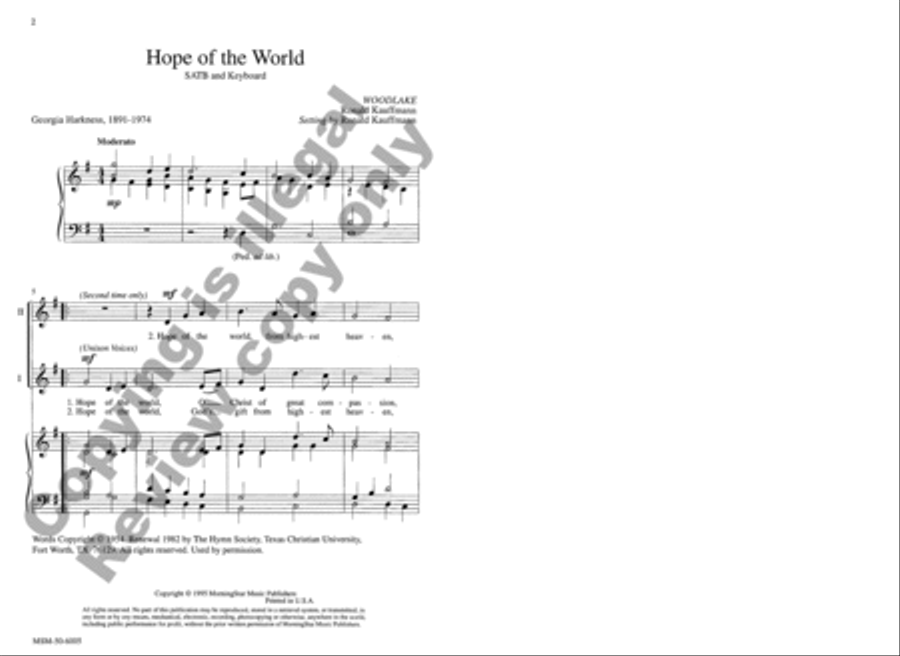 Hope of the World Hope of the World 4-Part scores gallery preview page 2