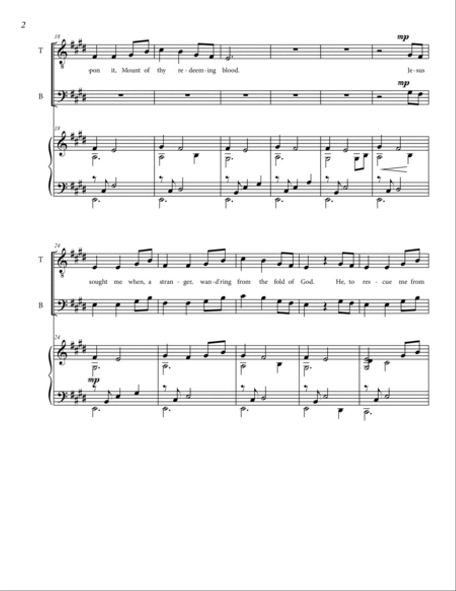 Come, Thou Fount of Every Blessing TTBB scores gallery preview page 4