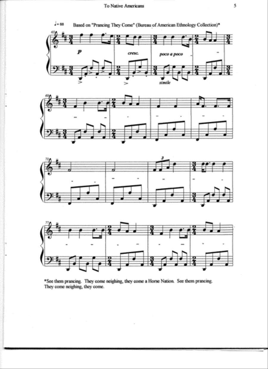 To Native Americans - (piano solo) Piano Solo scores gallery preview page 6