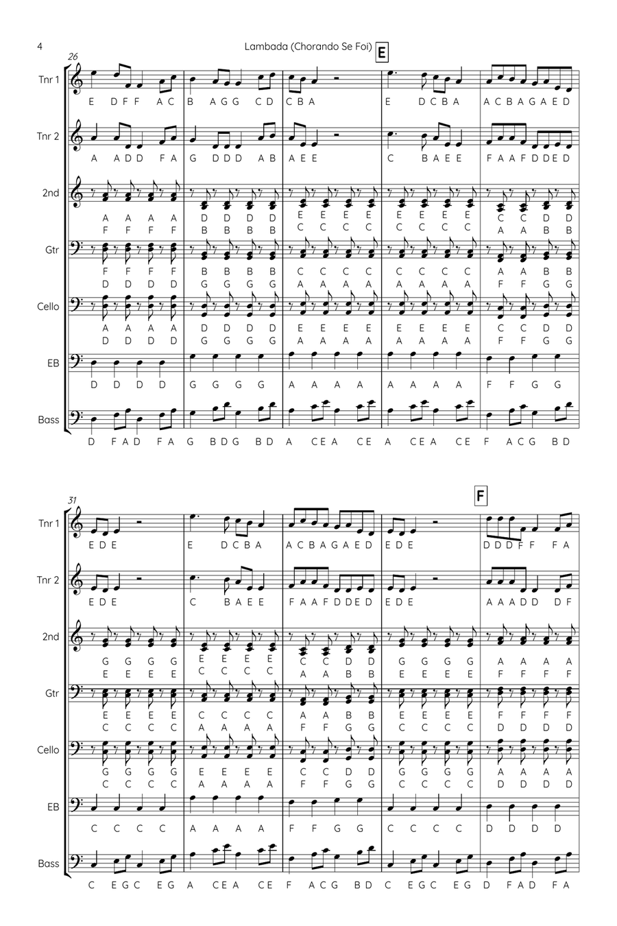 Chorando Se Foi (Lambada) Steel Drum Band scores gallery preview page 4