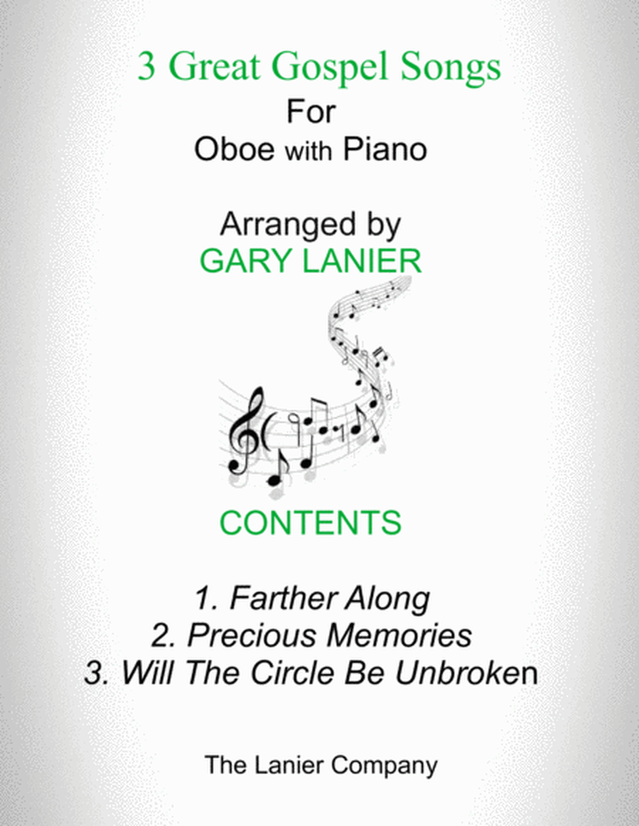 3 GREAT GOSPEL SONGS (for Oboe with Piano - Instrument Part included) image number null