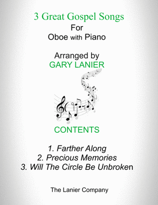 3 GREAT GOSPEL SONGS (for Oboe with Piano - Instrument Part included)