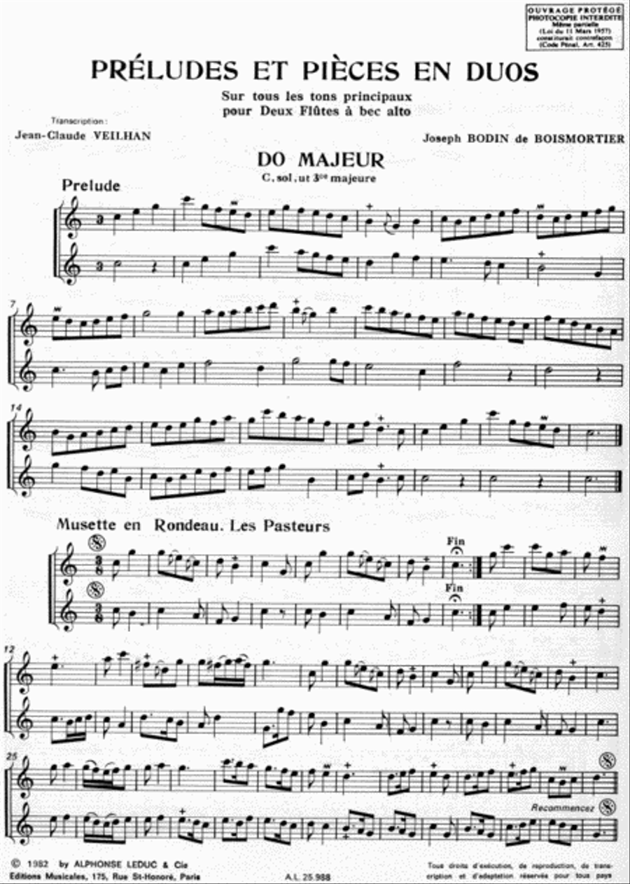Preludes Et Pieces En Duos (recorders 2) Woodwind Duet scores gallery preview page 2
