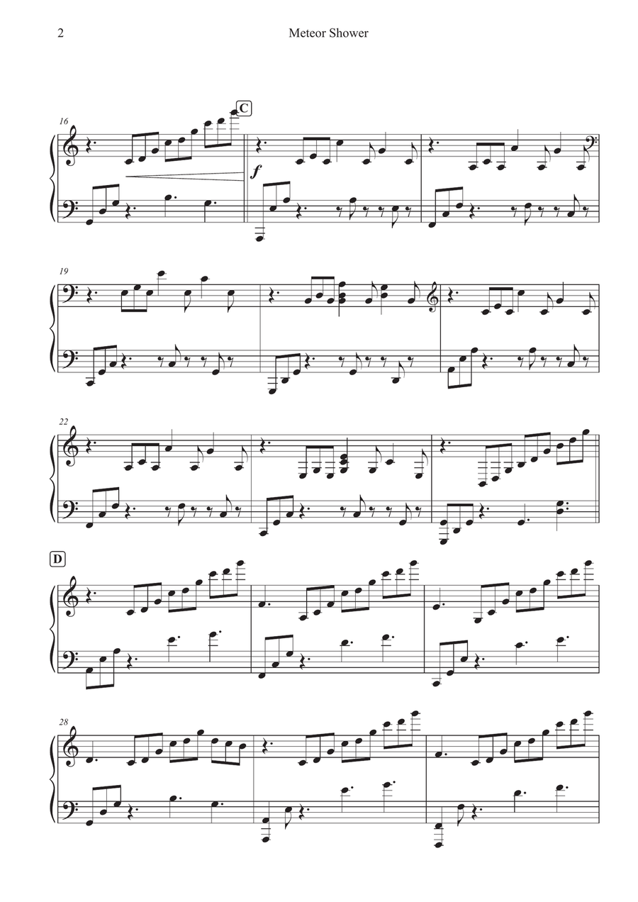 Meteor Shower Meteor Shower Piano Solo scores gallery preview page 2