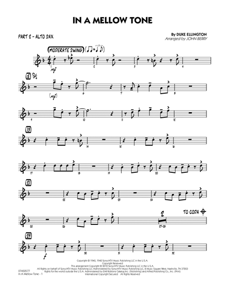 In A Mellow Tone - Part 2 - Eb Alto Sax
