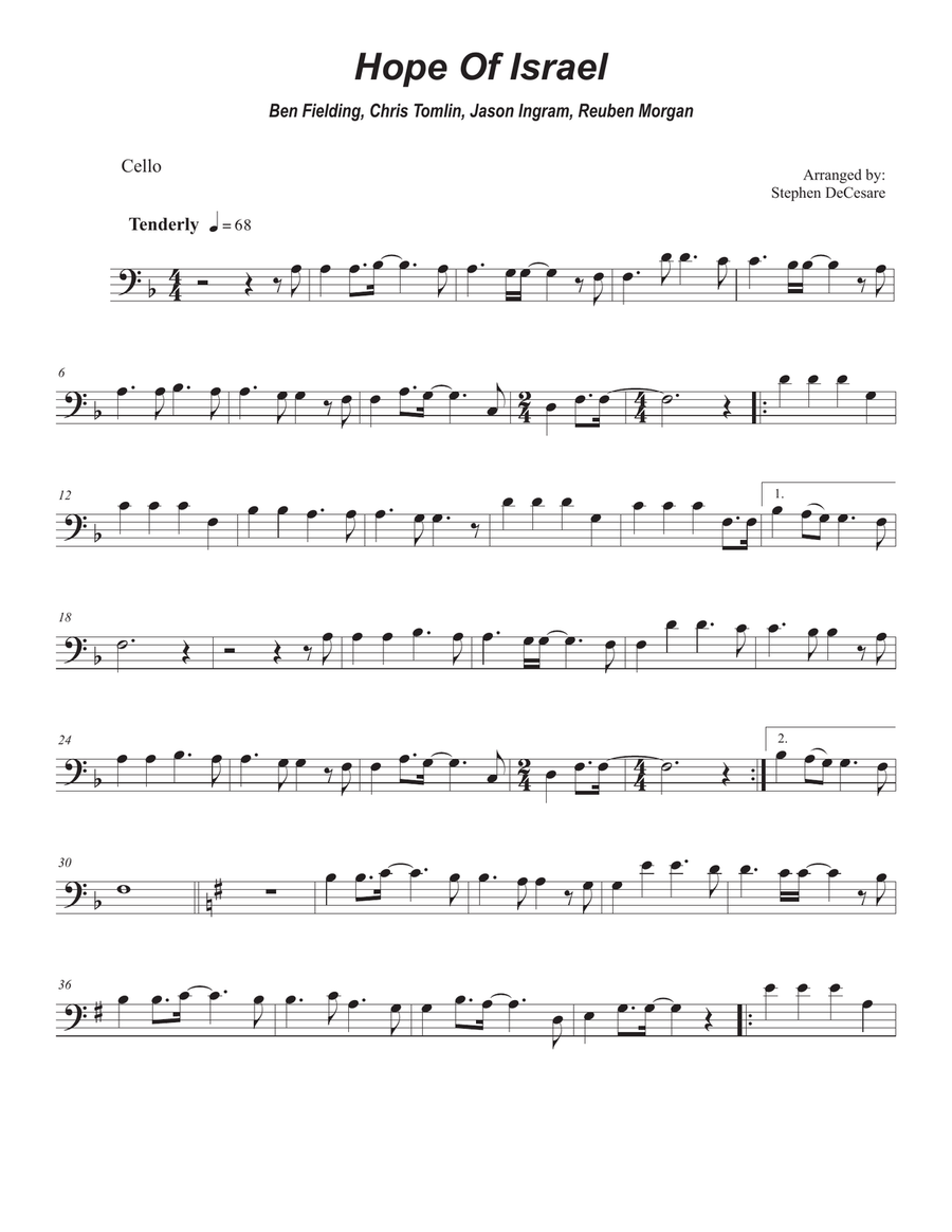 Hope Of Israel Piano scores gallery preview page 4