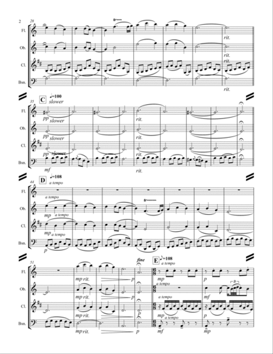 Granados – Danza Española - No.2 “Oriental” (for Woodwind Quartet) Woodwind Quartet scores gallery preview page 3