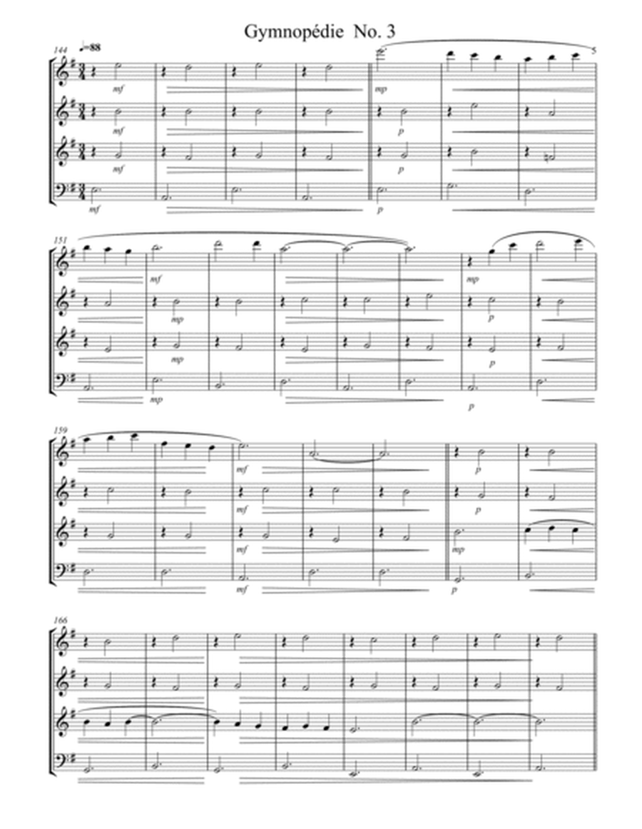 Satie – Gymnopedies No. 1-3 (for Woodwind Quartet) image number null