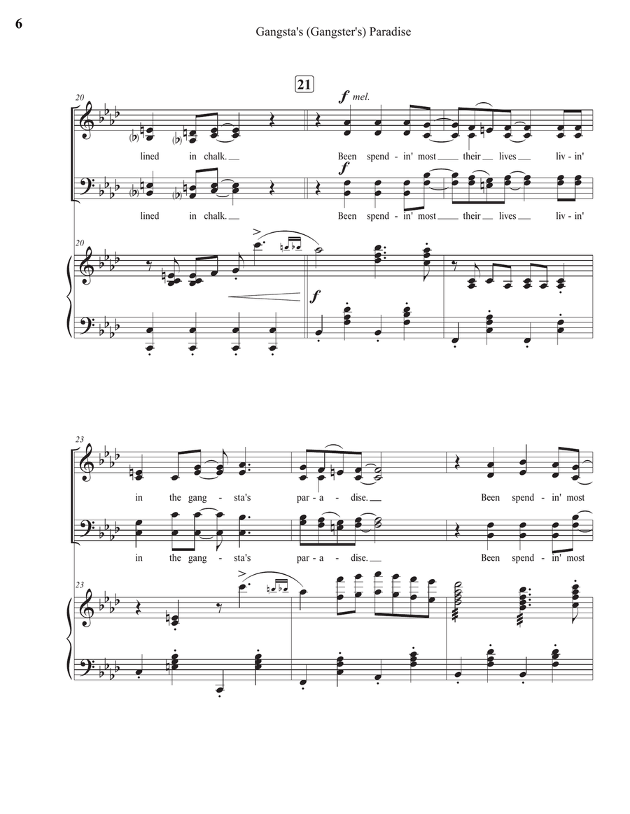 Gangsta's Paradise Gangsta's Paradise 4-Part scores gallery preview page 6