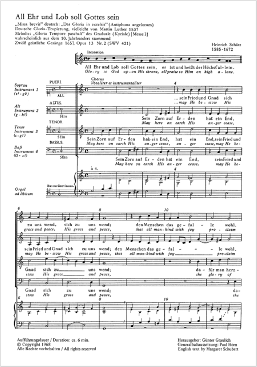 Glory to God upon his throne (All Ehr und Lob soll Gottes sein) 4-Part scores gallery preview page 2