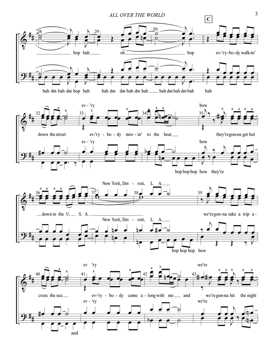 All Over The World All Over The World TTBB scores gallery preview page 4