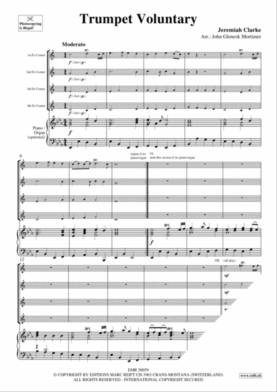 Trumpet Voluntary Cornet scores gallery preview page 3