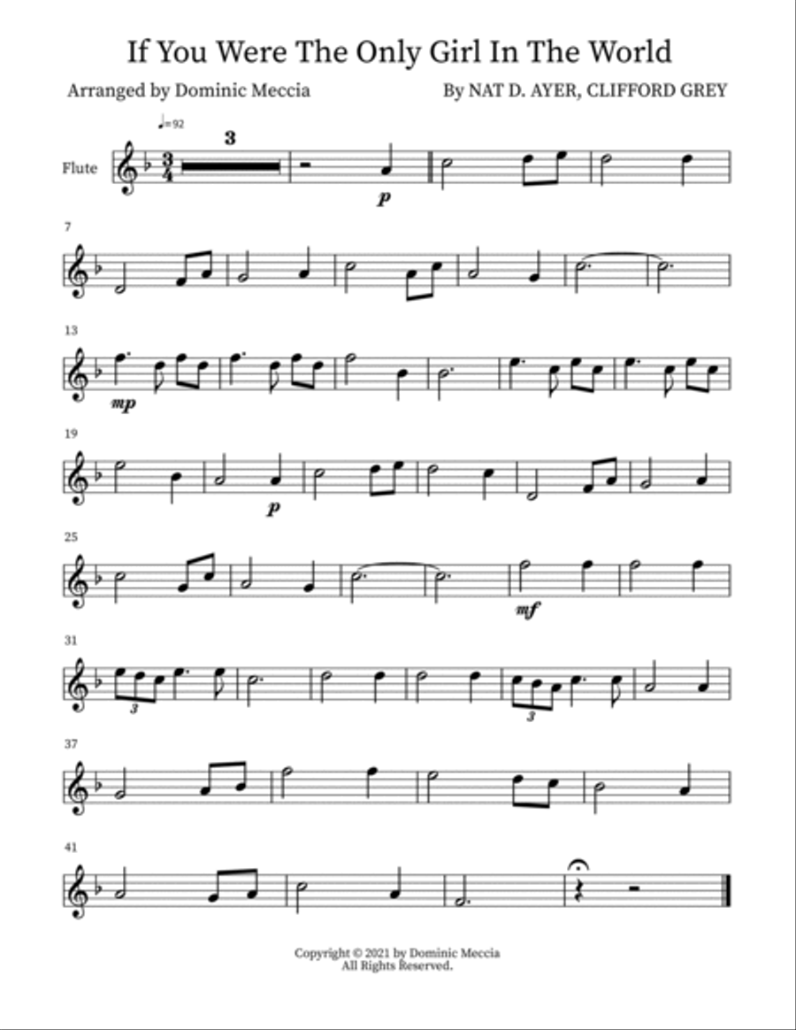 If You Were The Only Girl In The World Woodwind Duet scores gallery preview page 3