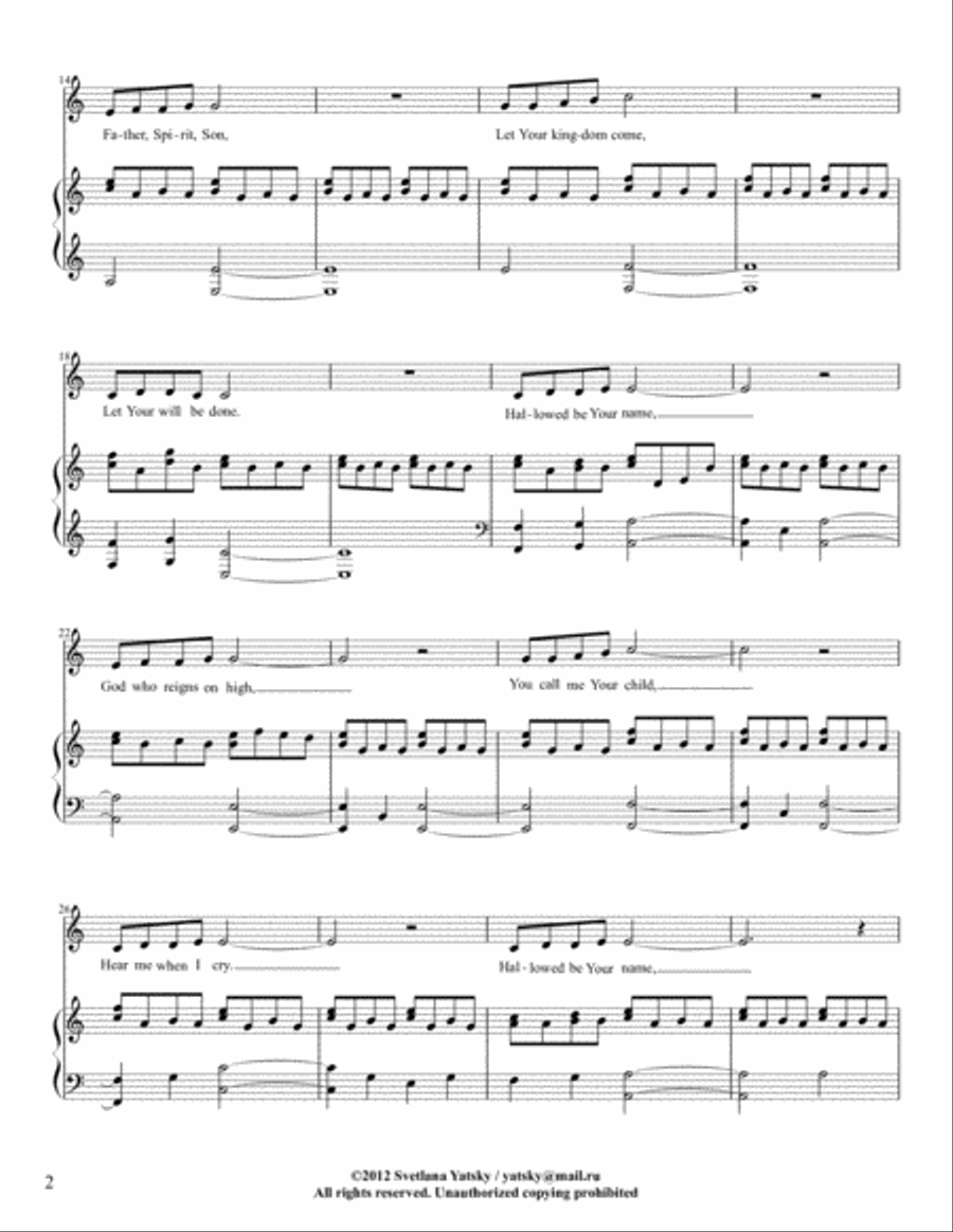 Hallowed Be Your Name (in C) Voice scores gallery preview page 2