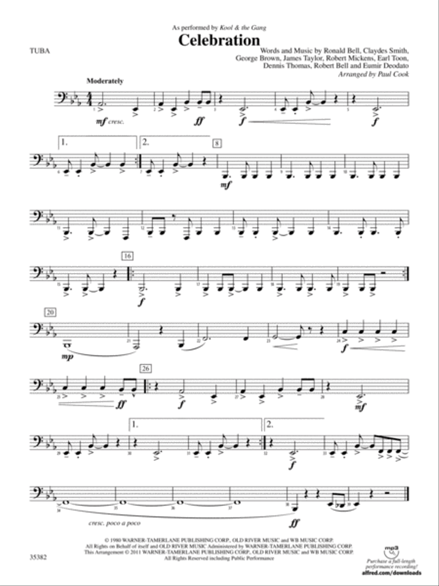 Celebration: Tuba Concert Band scores gallery preview page 1