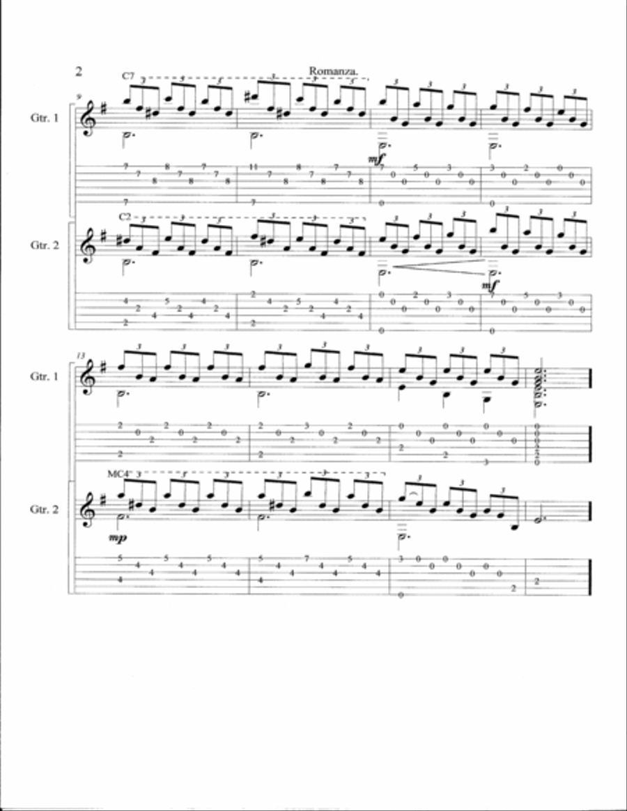 Romanza (Romance). Classical Guitar scores gallery preview page 4