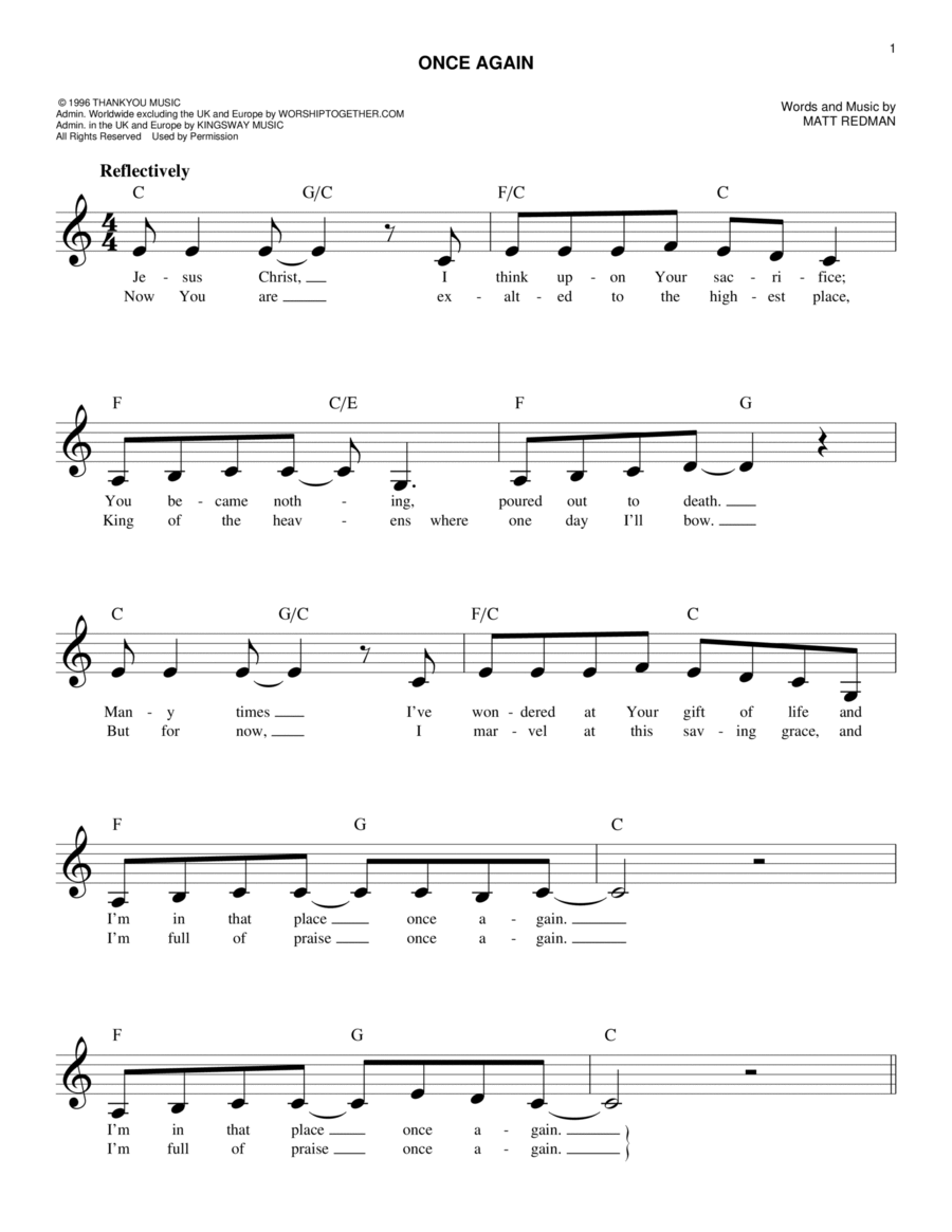 Once Again Piano scores gallery preview page 1