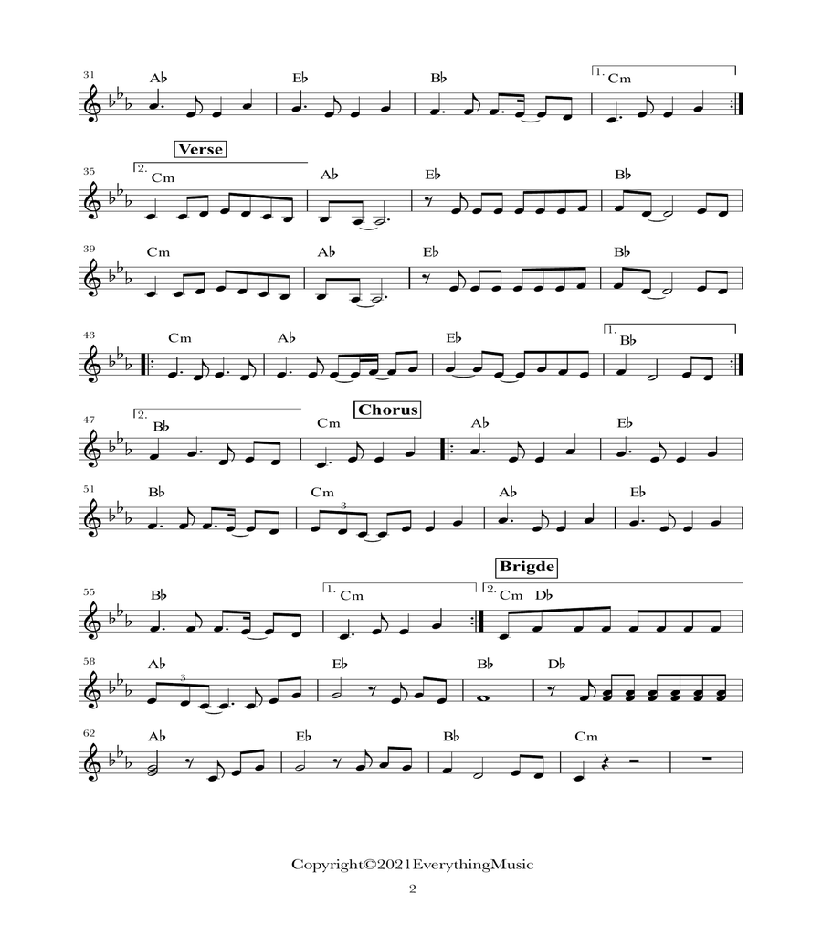 Hashem Melech | השם מלך | Lead sheet from Gad Elbaz Piano scores gallery preview page 3