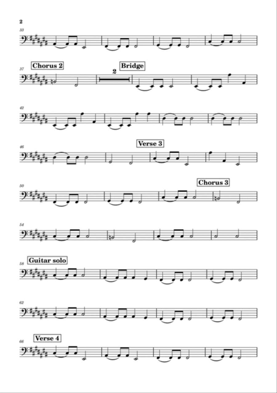 Love Hurts Love Hurts Bass Guitar scores gallery preview page 2