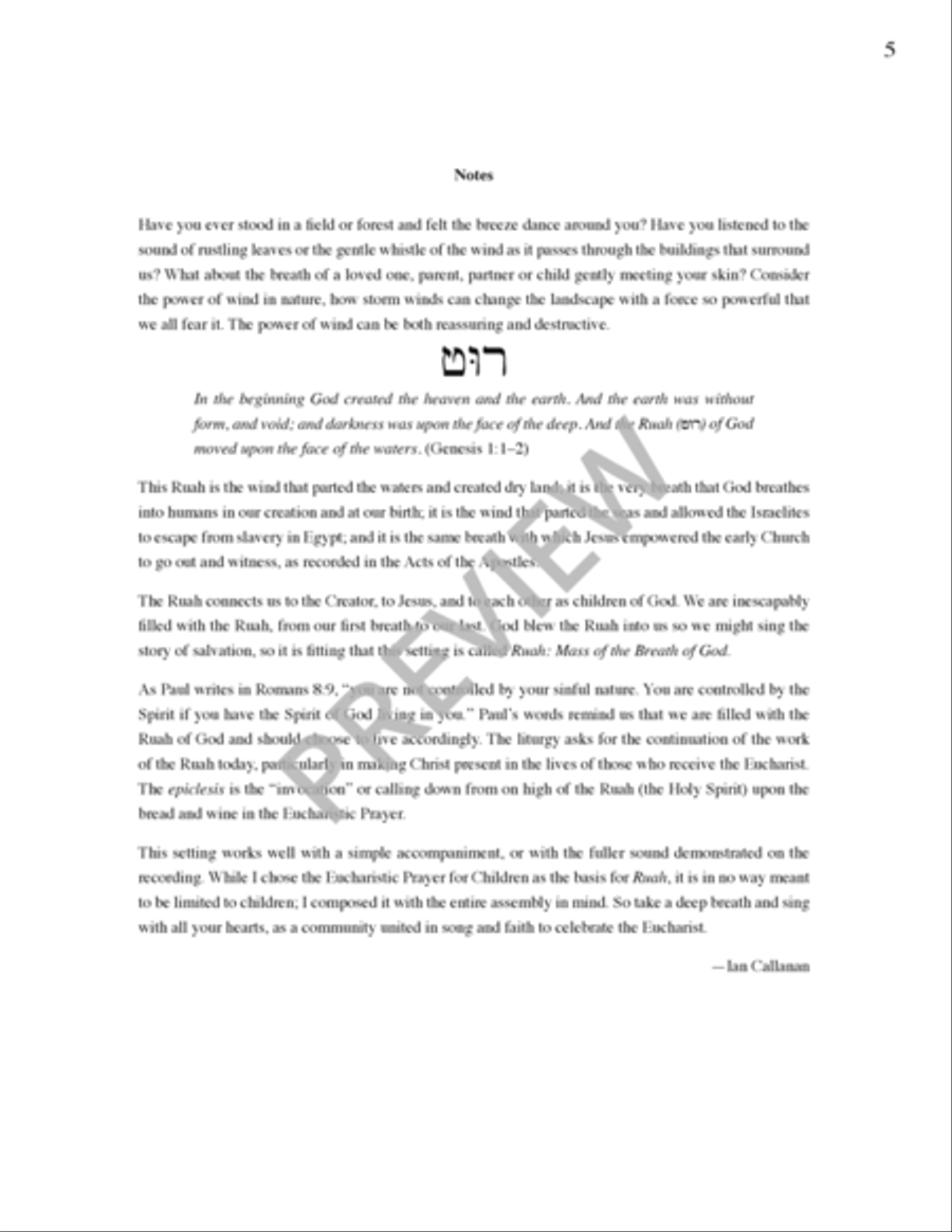 Ruah - Presider edition Ruah - Presider edition C Instrument scores gallery preview page 5