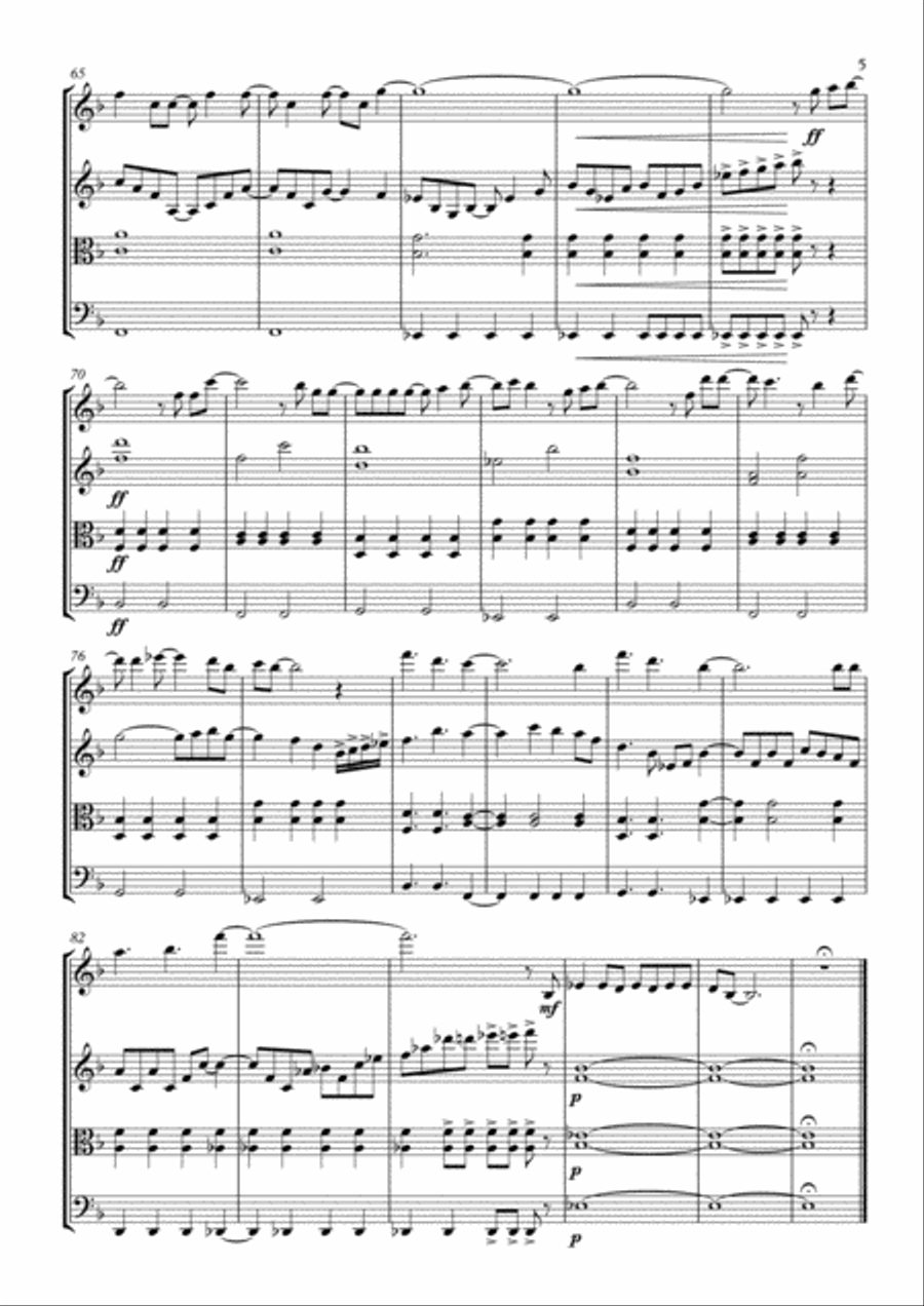 Let It Go (from Frozen) String Quartet scores gallery preview page 5