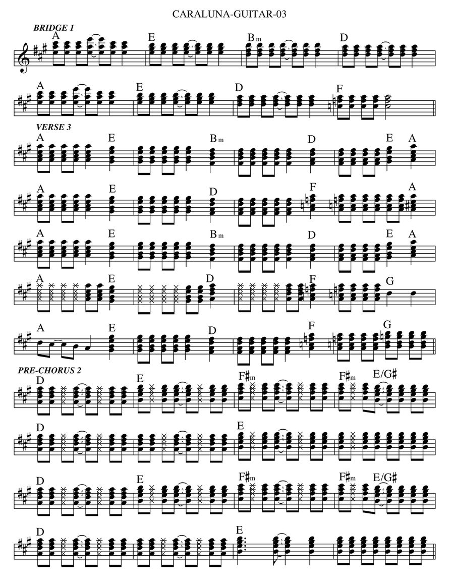 Caraluna Guitar Solo scores gallery preview page 3