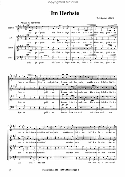 Weltliche a-cappella Chore von 1846 Vol. 2