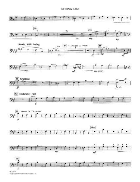 Highlights from Les Misérables (arr. Johnnie Vinson) - String Bass