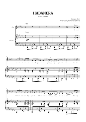 Bizet • Habanera from Carmen in Ab flat minor [Abm] | alto sheet music with piano accompaniment
