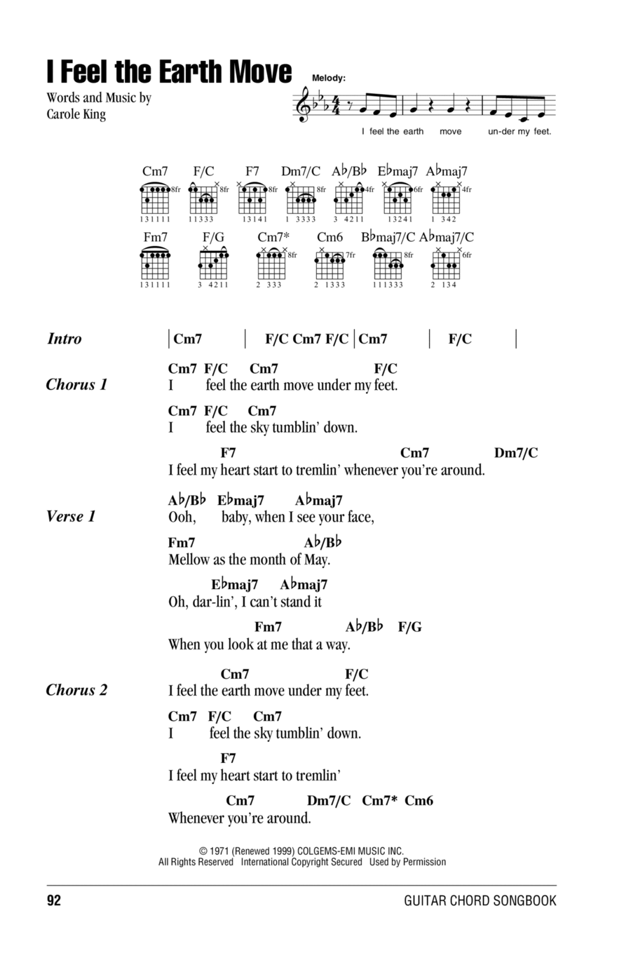 I Feel The Earth Move Acoustic Guitar scores gallery preview page 1