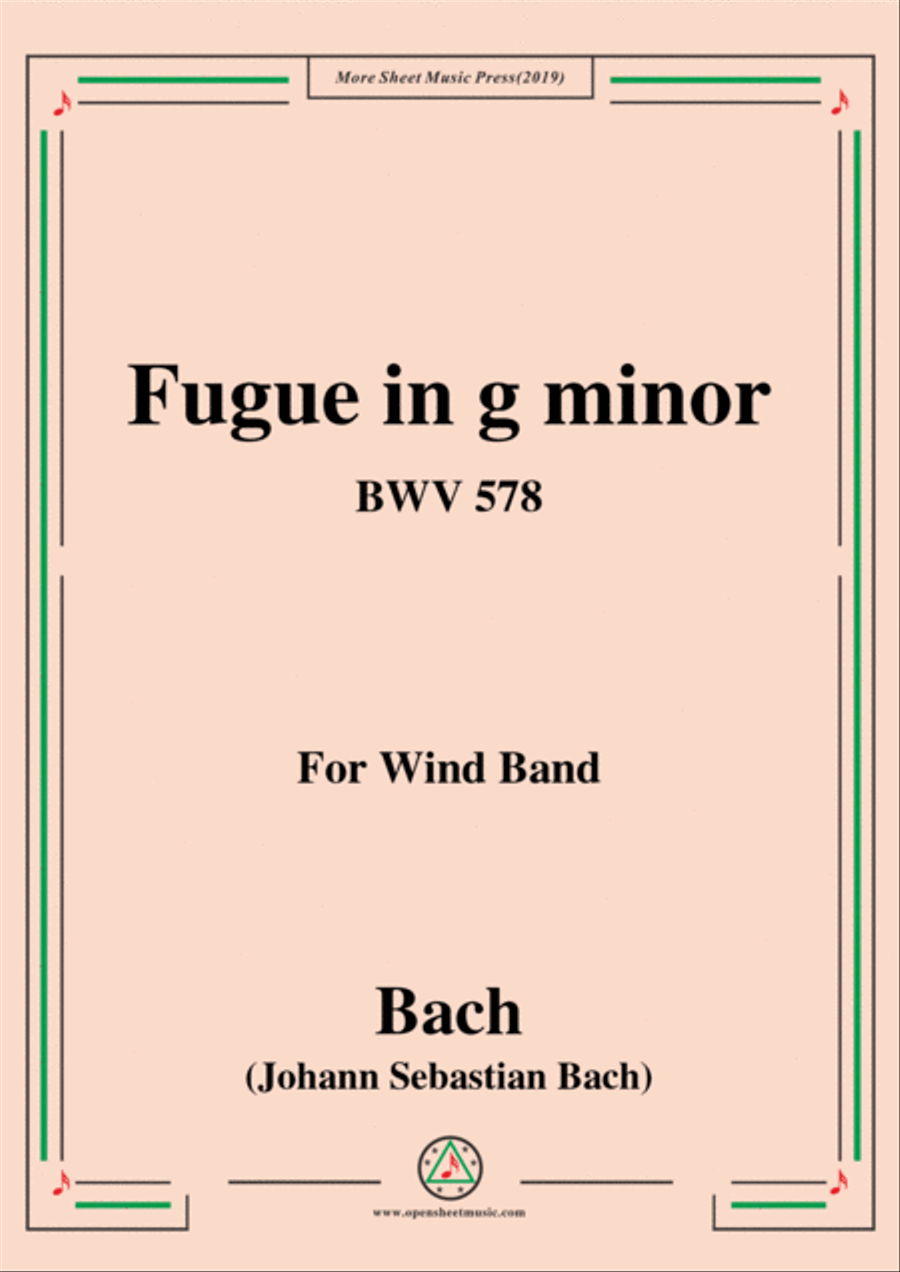 Bach,J.S.-Fugue in g minor,BWV 578,for Wind Band Concert Band scores gallery preview page 1