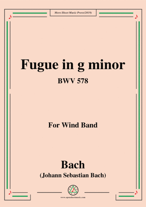 Book cover for Bach,J.S.-Fugue in g minor,BWV 578,for Wind Band