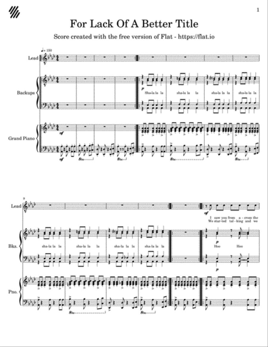 For Lack Of A Better Title TTBB scores gallery preview page 1