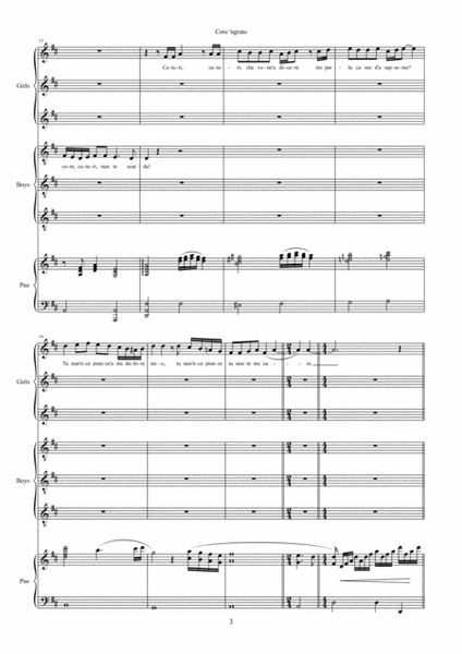 Core 'Ngrato Choral 6-part arrangement with piano accompaniment image number null