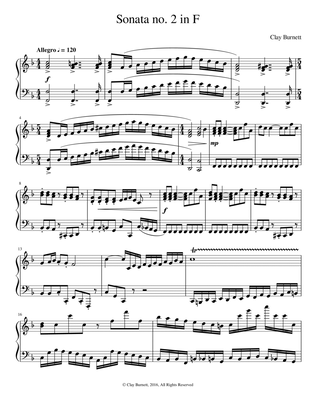 Book cover for Sonata no. 2 in F major