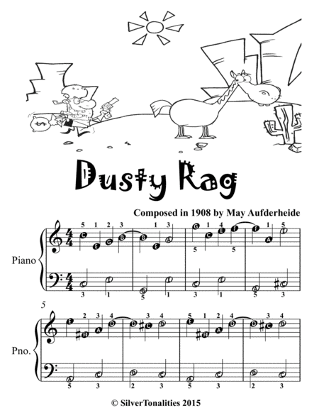 Dusty Rag Easiest Piano Sheet Music for Beginner Pianists Tadpole Edition