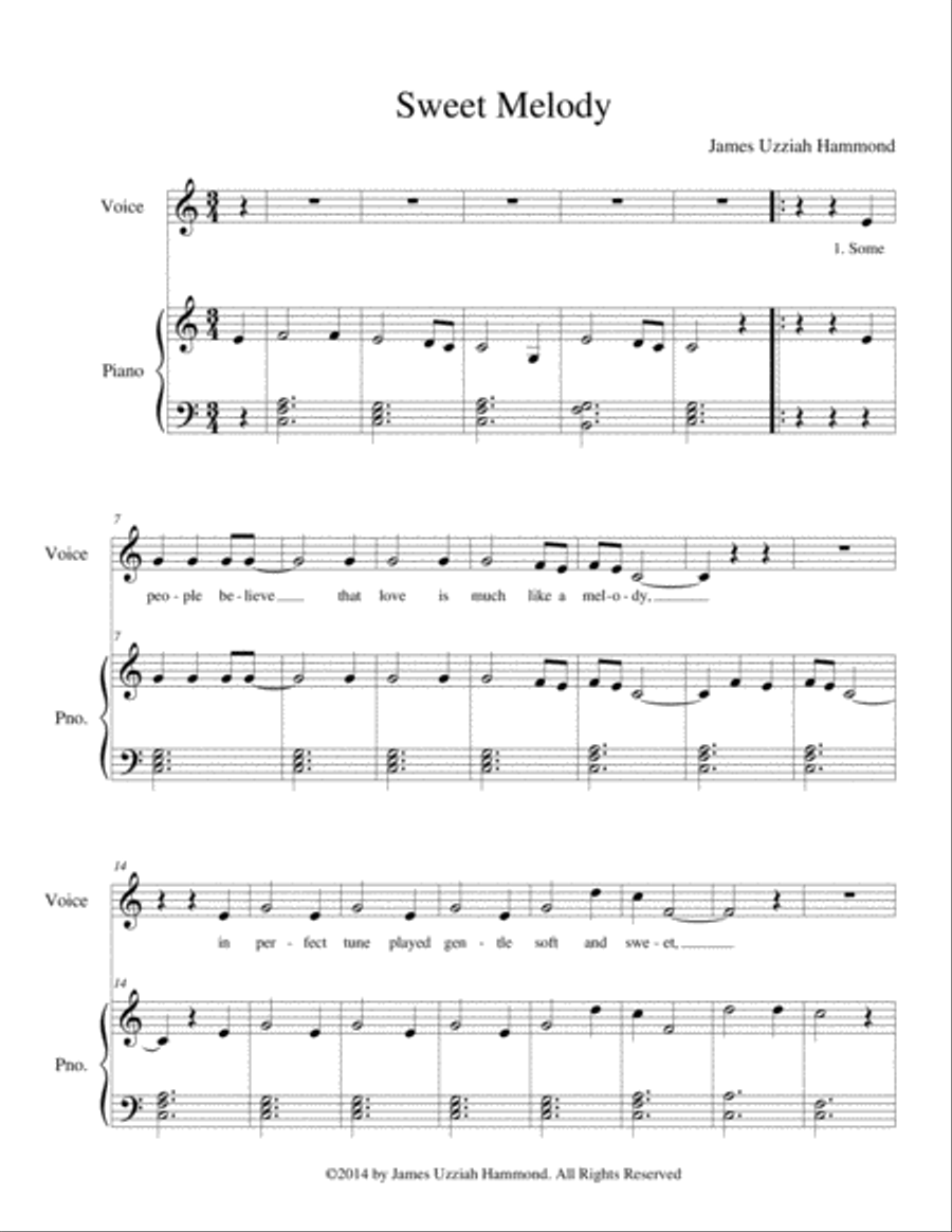 Sweet Melody Sweet Melody Woodwind Quartet scores gallery preview page 1