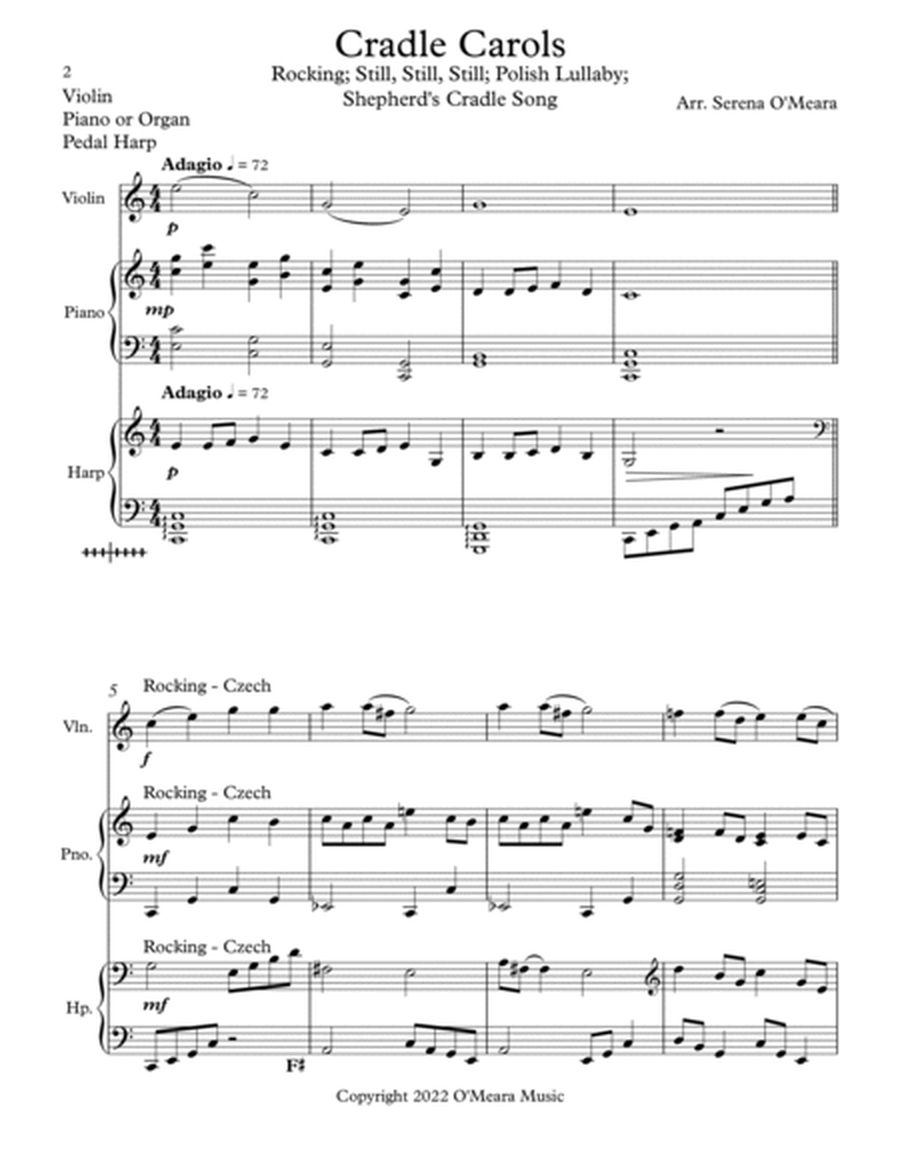 Cradle Carols, Trio for Violin, Pedal Harp and Piano image number null