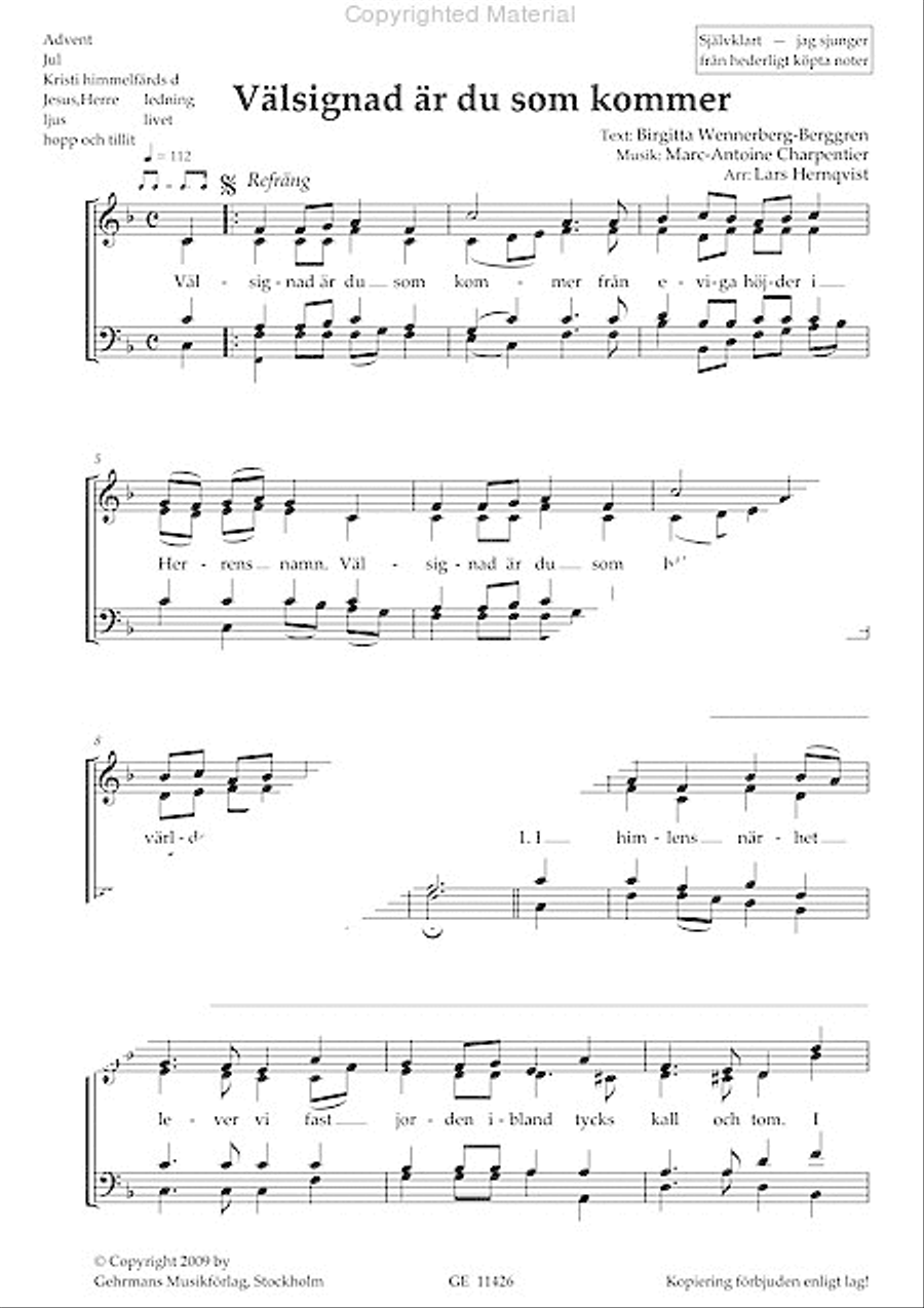 Valsignad ar du som kommer 4-Part scores gallery preview page 2